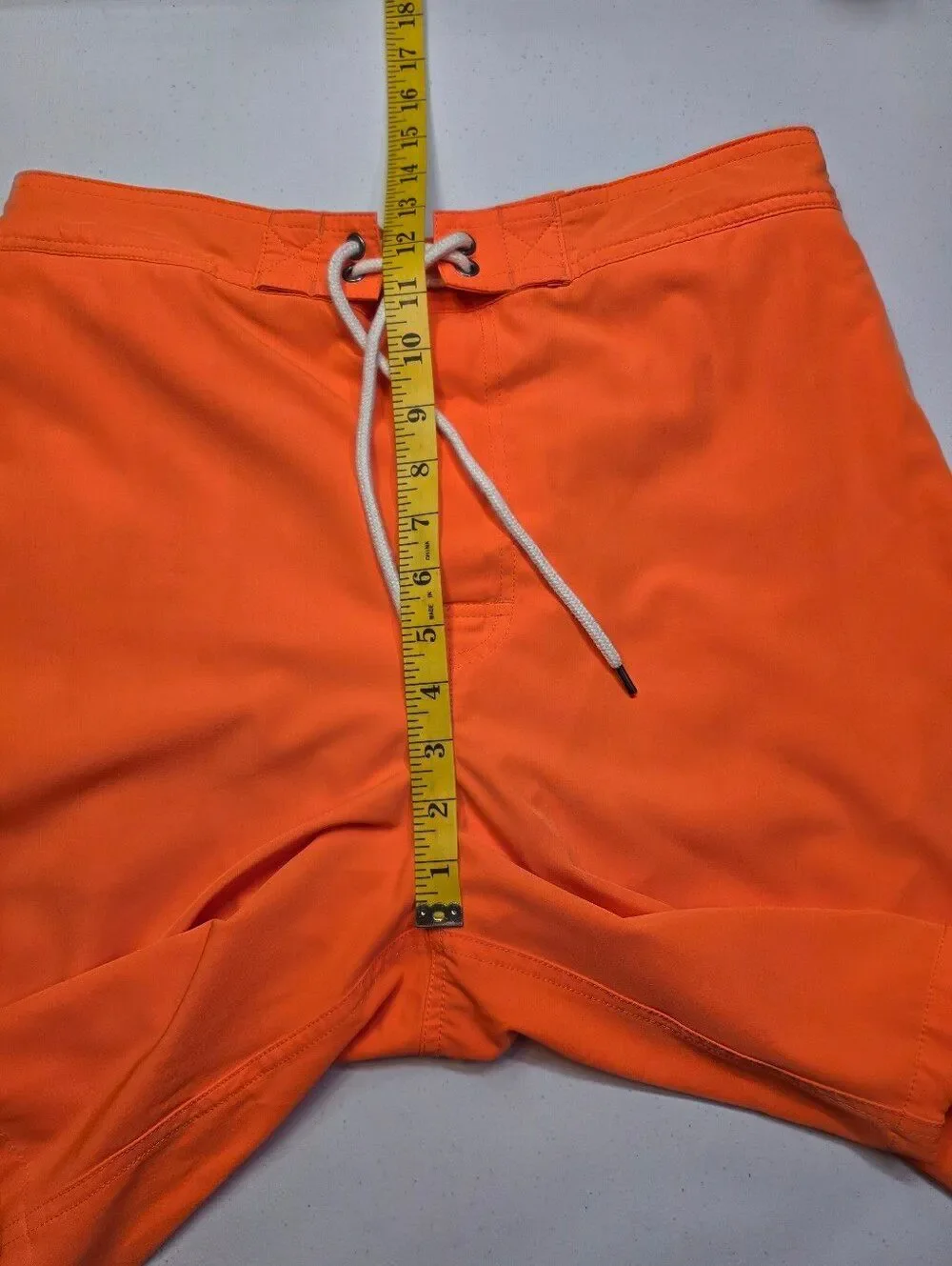 Polo Ralph Lauren Neon Orange Swim Trunks with Drawstring Cargo Pocket